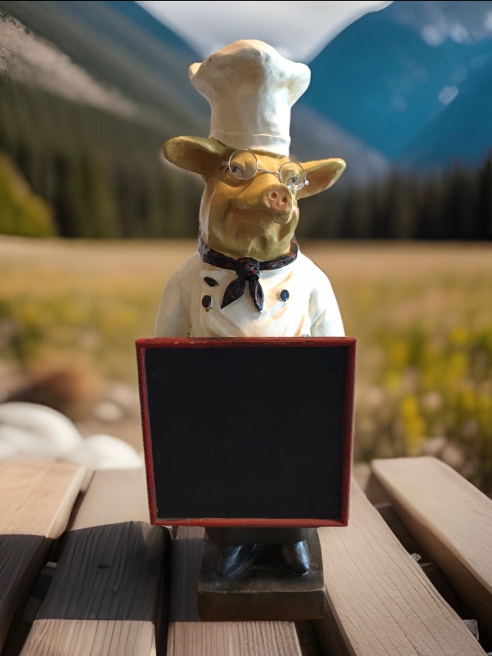 Vintage 22.5” Chef Pig Chalkboard Greeter Resin Kitchen Decor Farmhouse EUC Y2K